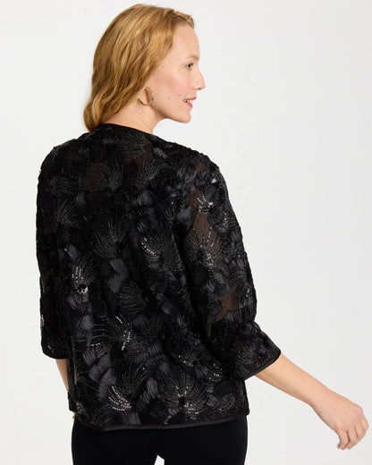 Chico's Featured - Travelers™ Collection Sequin Mesh Soutache Jacket Black