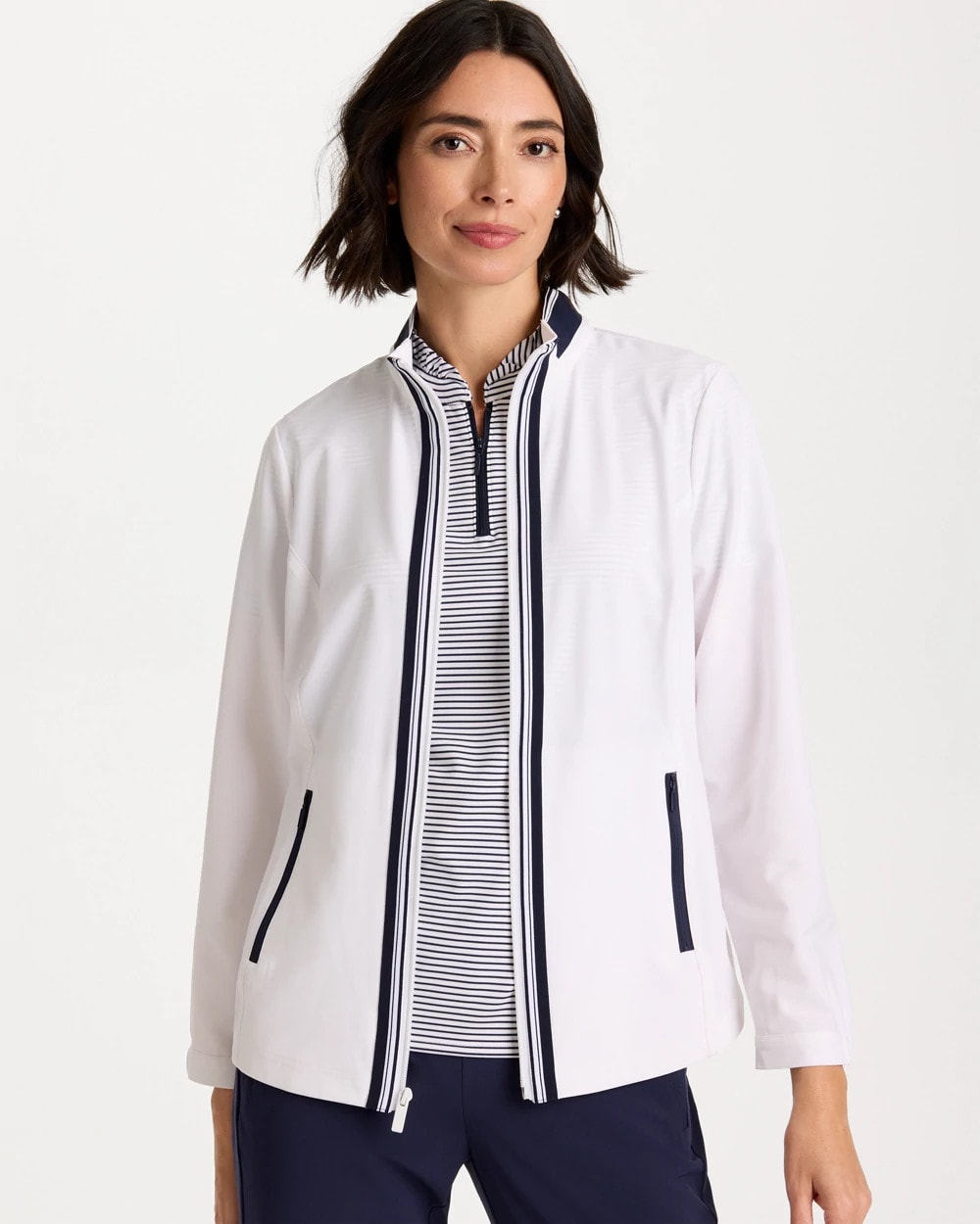 Chico's Classic - Zenergy® UPF Colorblock Jacket Alabaster
