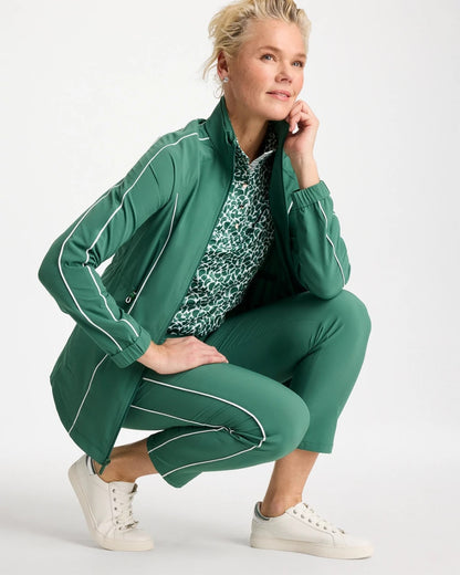 Chico's Quality - Zenergy® UPF Piping Anorak Jacket Water Lily Green