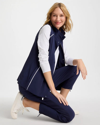 Chico's Essential - Zenergy® UPF Full Snap Vest Passport Blue