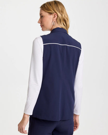 Chico's Essential - Zenergy® UPF Full Snap Vest Passport Blue