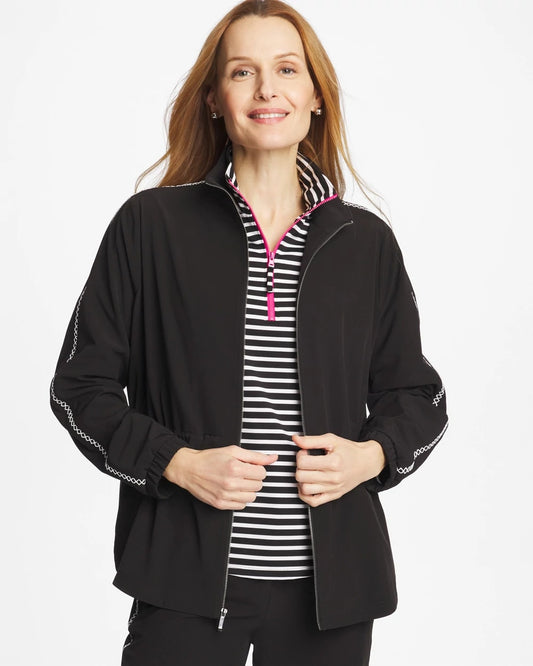 Chico's Signature - Zenergy® UPF Lattice-Trim Jacket Black