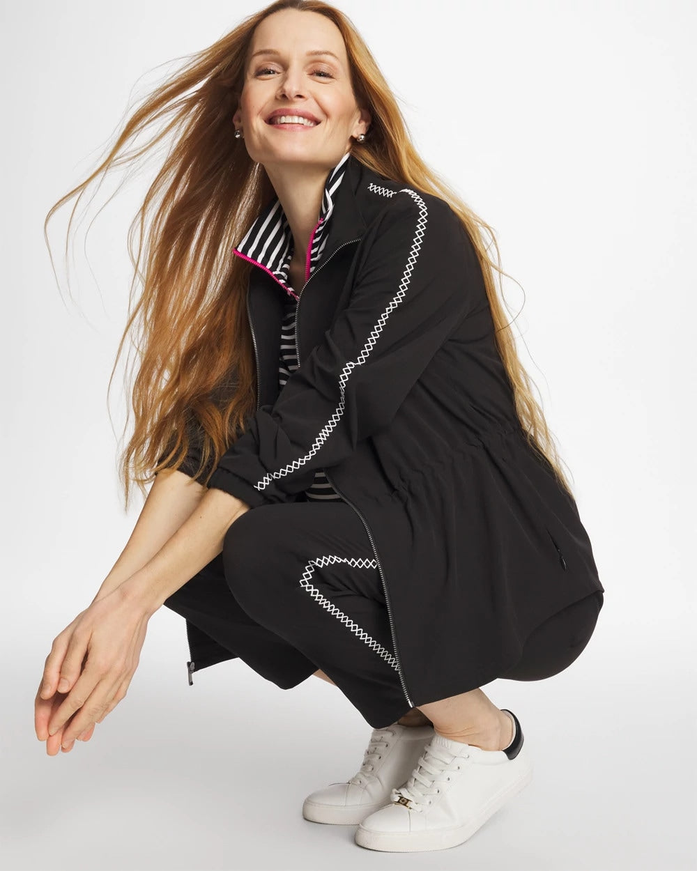 Chico's Signature - Zenergy® UPF Lattice-Trim Jacket Black