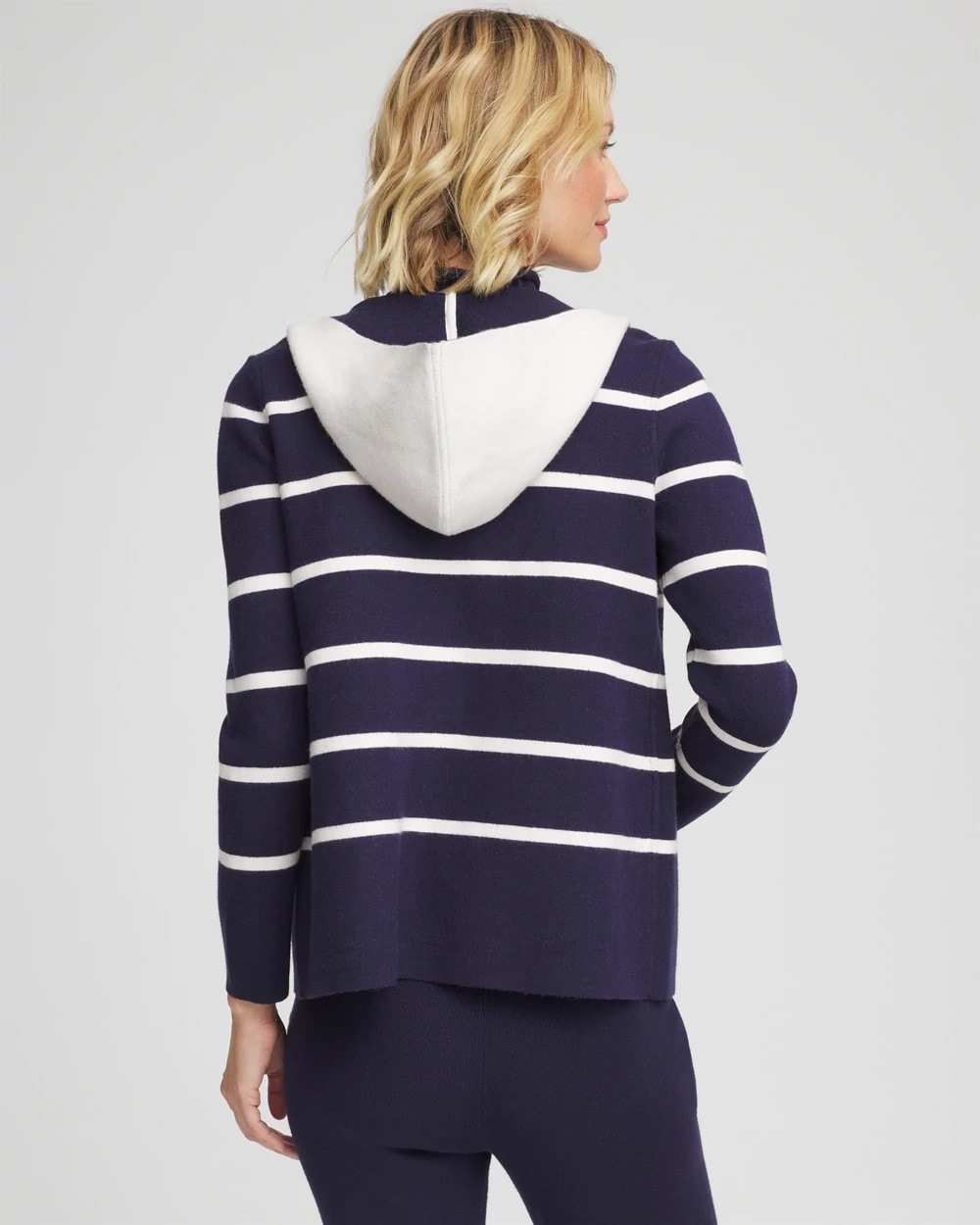 Chico's New - Zenergy® Luxe Reversible Stripe Cardigan Passport Blue