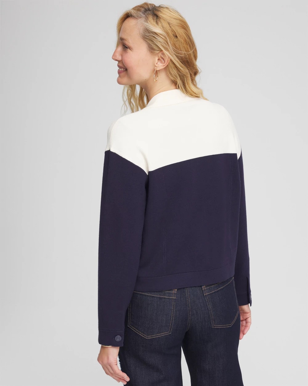 Chico's Best Seller - Colorblock Cardigan Jacket Passport Blue
