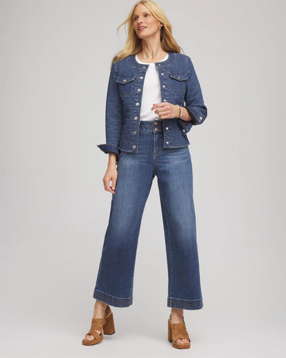 Chico's Trending - Quilted Denim Jacket Wilma Indigo