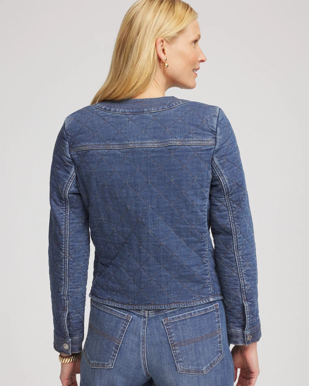Chico's Trending - Quilted Denim Jacket Wilma Indigo