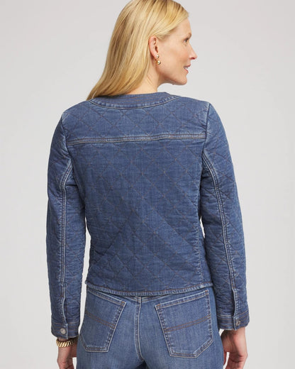 Chico's Trending - Quilted Denim Jacket Wilma Indigo