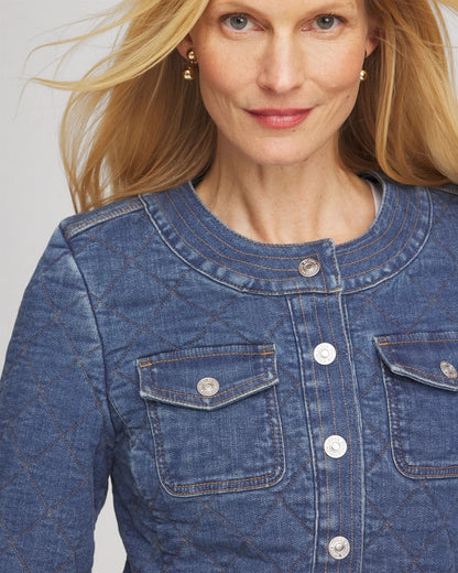 Chico's Trending - Quilted Denim Jacket Wilma Indigo