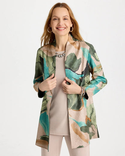 Chico's Featured - Travelers™ Soft Bloom Reversible Crushed Jacket Kelp Forest