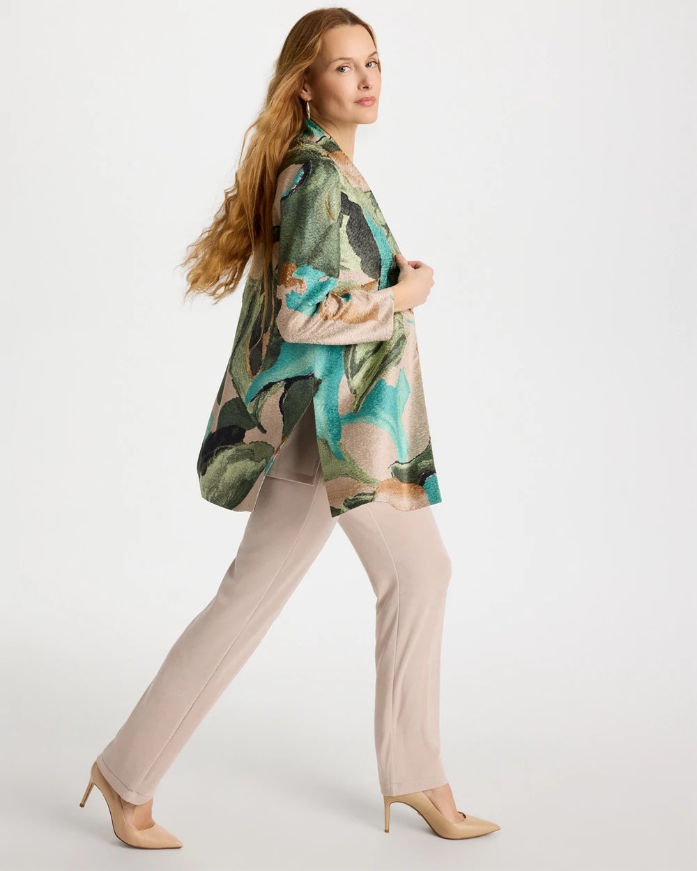 Chico's Featured - Travelers™ Soft Bloom Reversible Crushed Jacket Kelp Forest