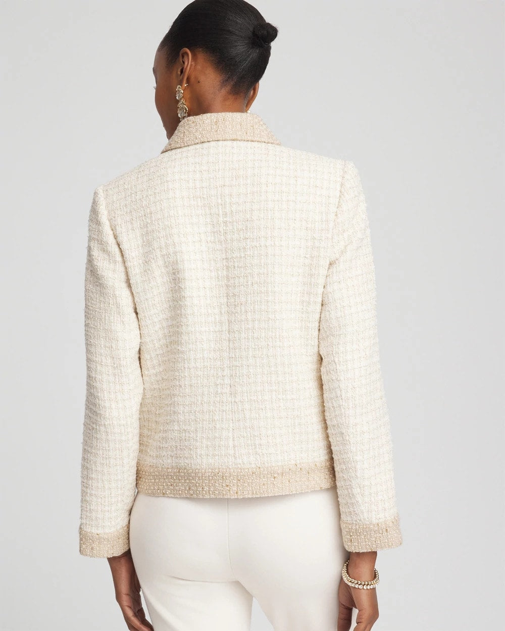 Chico's Deals - Tonal Neutral Tweed Jacket Neutral