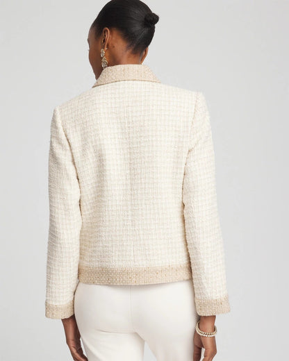Chico's Deals - Tonal Neutral Tweed Jacket Neutral