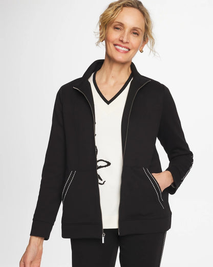 Chico's Latest - Zenergy® Double-Knit Pick Stitch Jacket Black