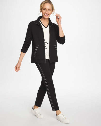 Chico's Latest - Zenergy® Double-Knit Pick Stitch Jacket Black
