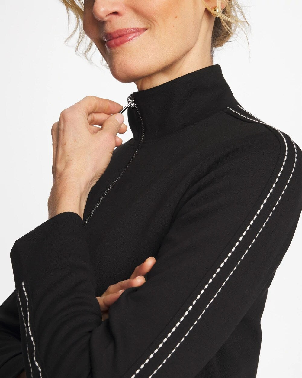 Chico's Latest - Zenergy® Double-Knit Pick Stitch Jacket Black