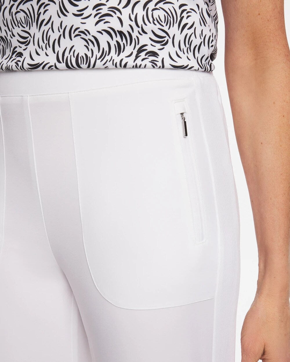 Chico's Classic - Zenergy® UPF Rib Mix Cropped Pants Alabaster