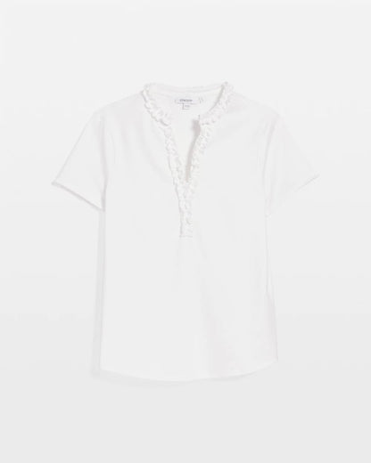 Chico's Signature - Zenergy® UPF Ruffle Polo Alabaster