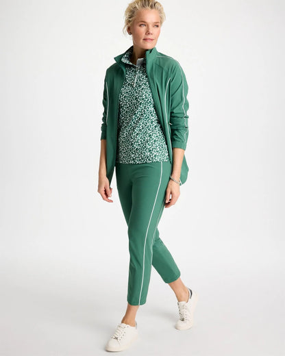 Chico's Quality - Zenergy® UPF Paint Snap Mockneck Water Lily Green