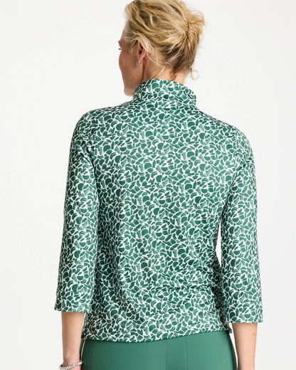 Chico's Quality - Zenergy® UPF Paint Snap Mockneck Water Lily Green