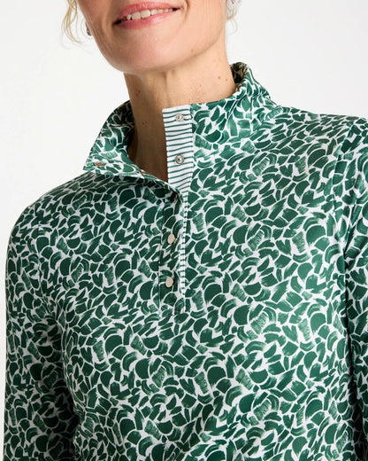 Chico's Quality - Zenergy® UPF Paint Snap Mockneck Water Lily Green