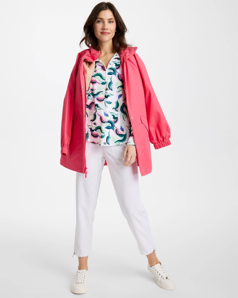 Chico's Great Value - Zenergy® UPF Blooms Mock Zip Polo Blossom