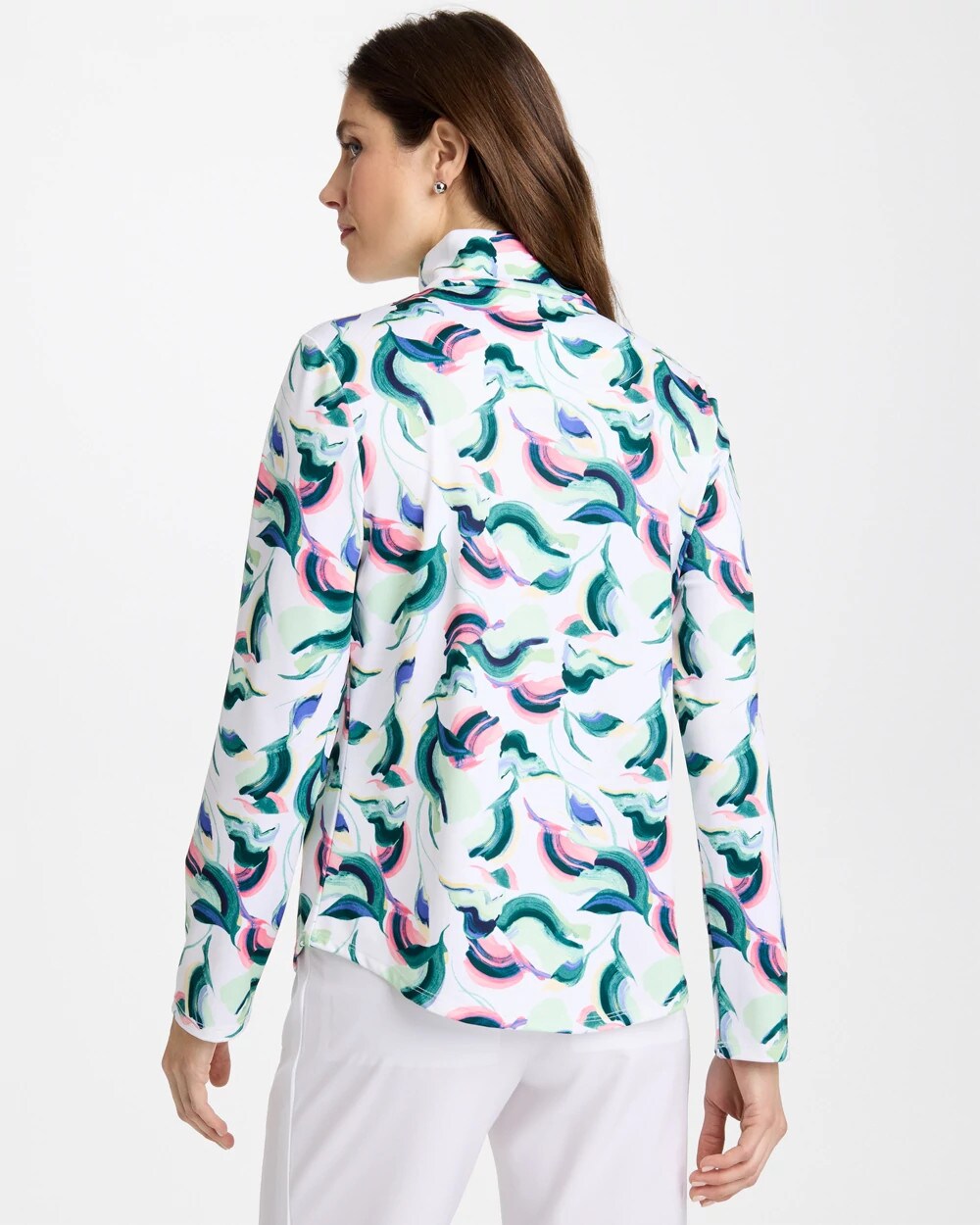 Chico's Great Value - Zenergy® UPF Blooms Mock Zip Polo Blossom