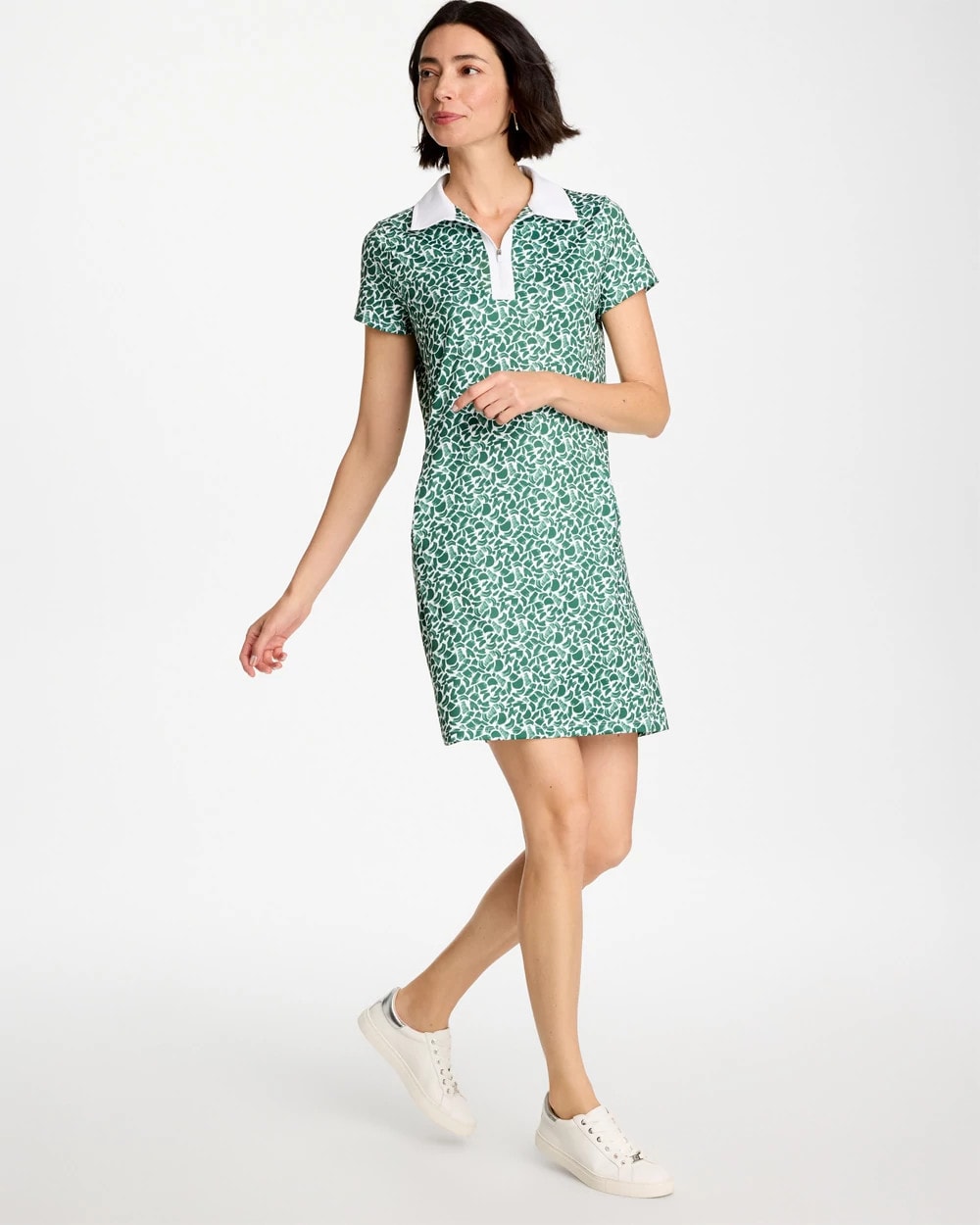 Chico's Popular - Zenergy® UPF Paint Contrast Dress Water Lily Green