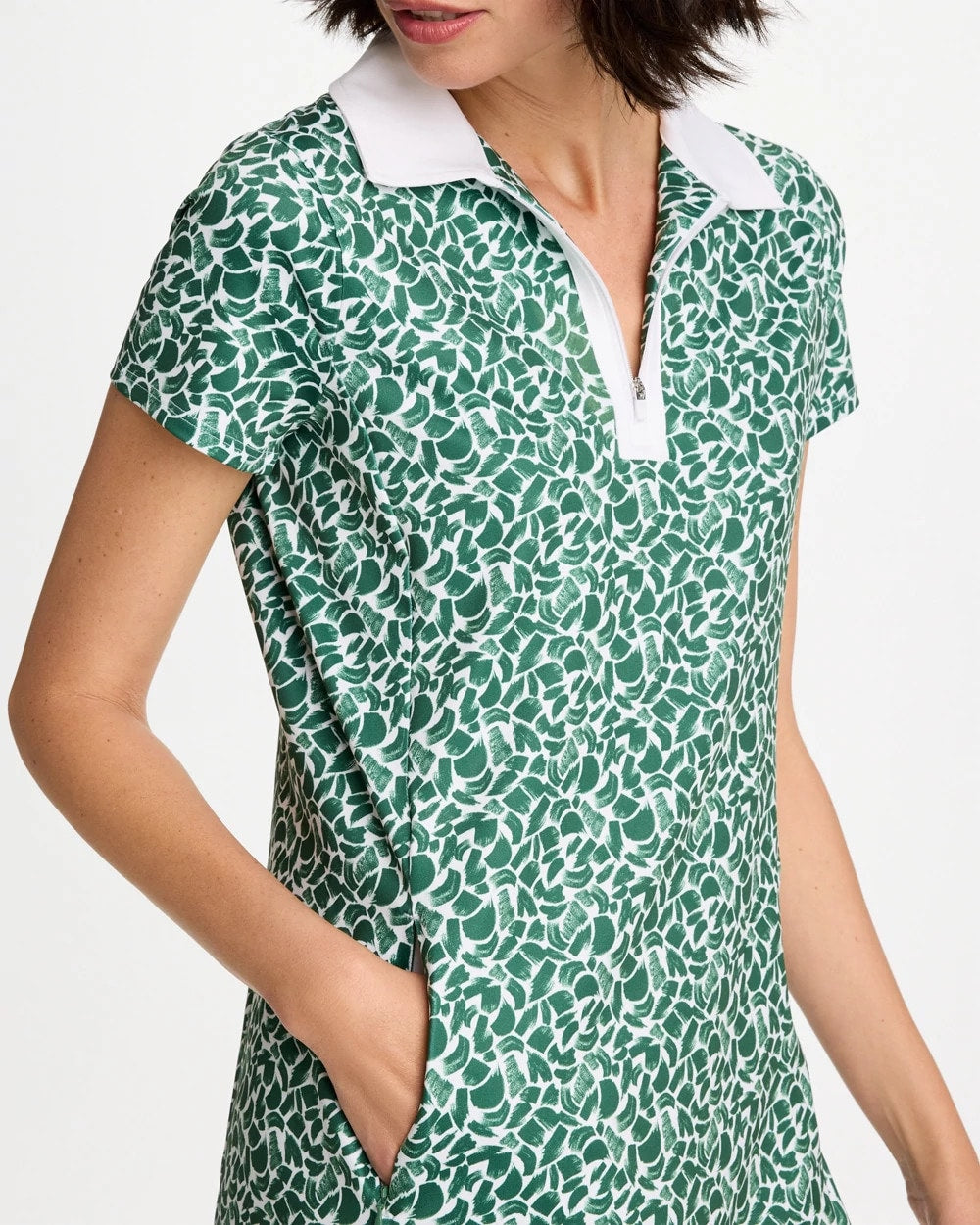 Chico's Popular - Zenergy® UPF Paint Contrast Dress Water Lily Green