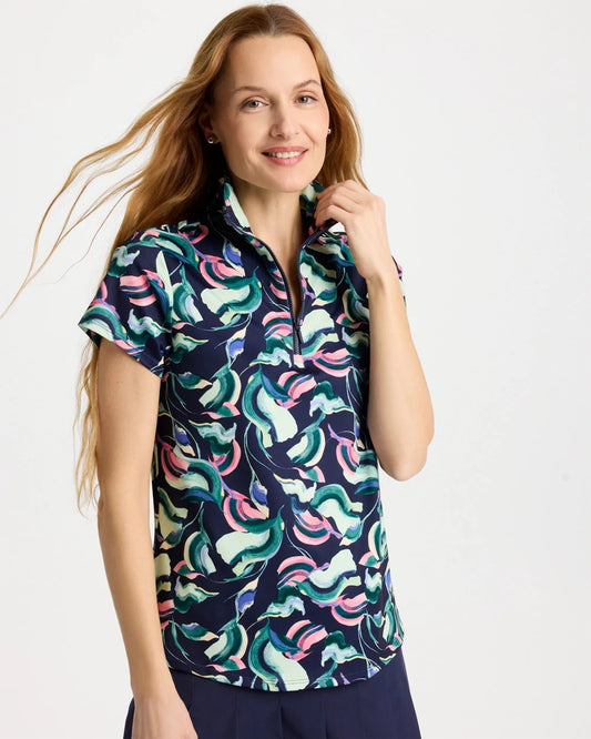 Chico's Latest - Zenergy® UPF Blooms Half Zip Polo Blossom