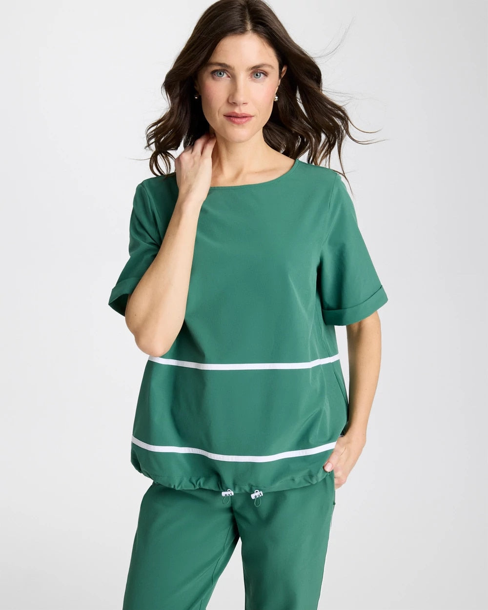 Chico's Great Value - Zenergy® UPF Contrast Bungee Top Water Lily Green