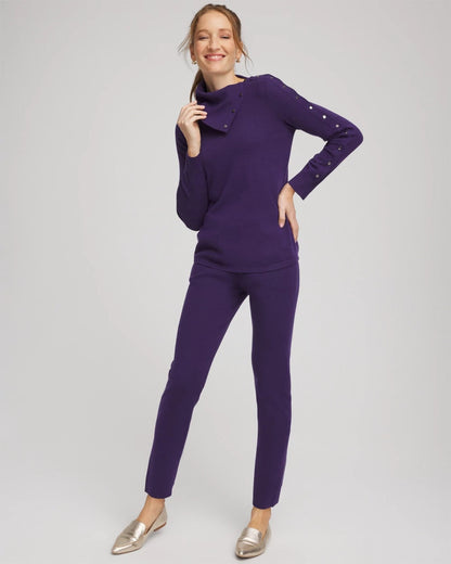 Chico's Classic - Zenergy® Luxe Envelope Neck Sweater Purple Elixir