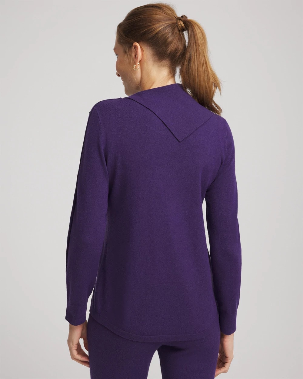 Chico's Classic - Zenergy® Luxe Envelope Neck Sweater Purple Elixir