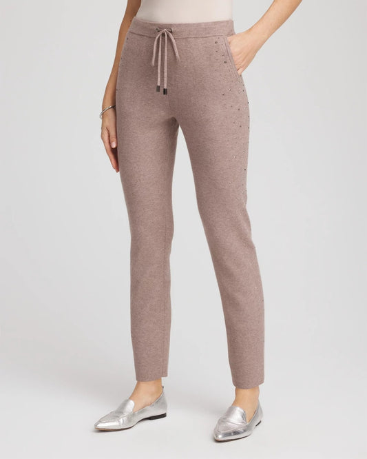 Chico's Premium - Zenergy® Luxe Rhinestone Ankle Pants Taupe Heather