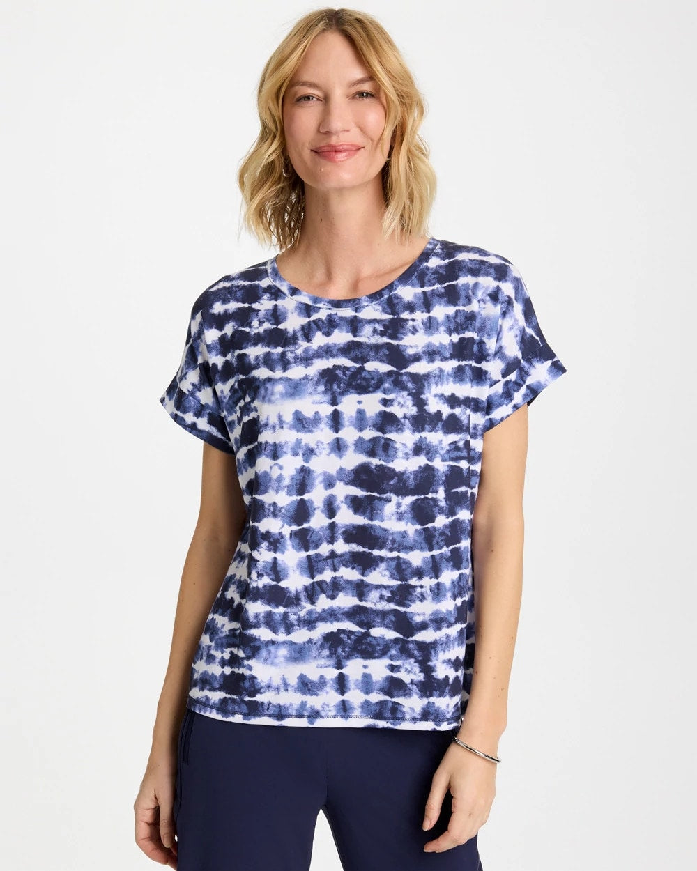 Chico's Featured - Zenergy® Tie-Dye Scoop-Neck Tee Passport Blue