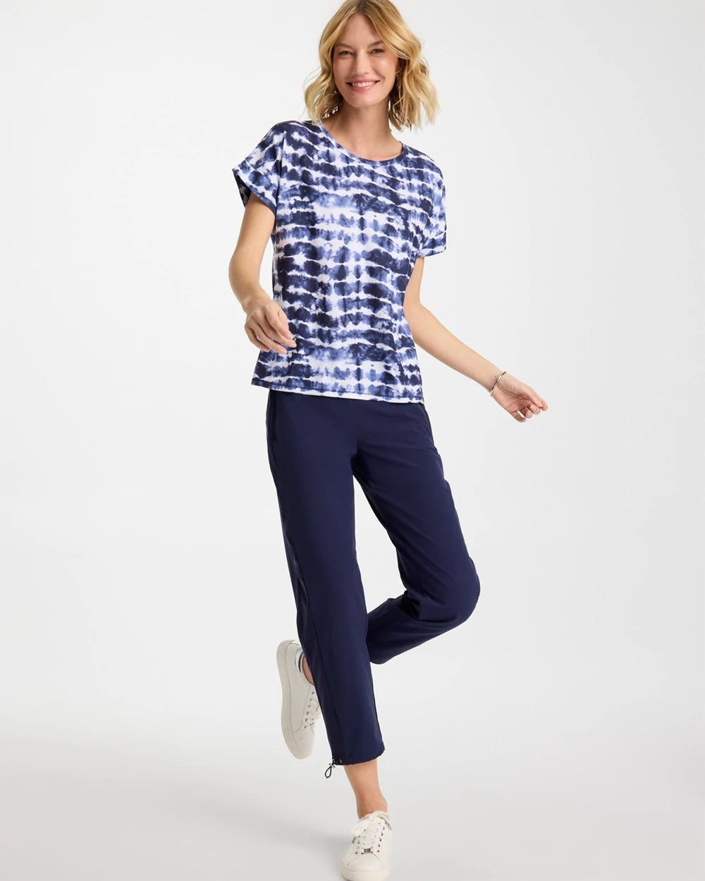Chico's Featured - Zenergy® Tie-Dye Scoop-Neck Tee Passport Blue