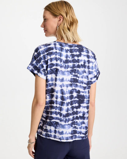 Chico's Featured - Zenergy® Tie-Dye Scoop-Neck Tee Passport Blue