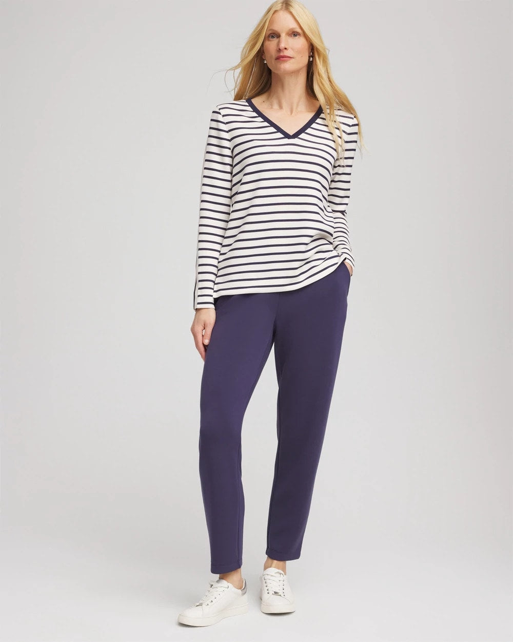 Chico's Trending - Zenergy® Soft Striped Top Passport Blue