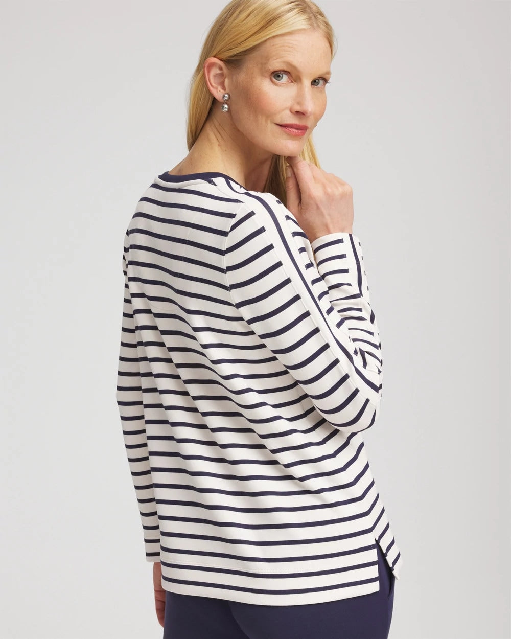 Chico's Trending - Zenergy® Soft Striped Top Passport Blue