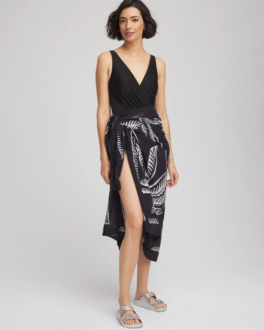 Chico's Discount - Magicsuit® Hearts of Palm Pareo Black/Multi