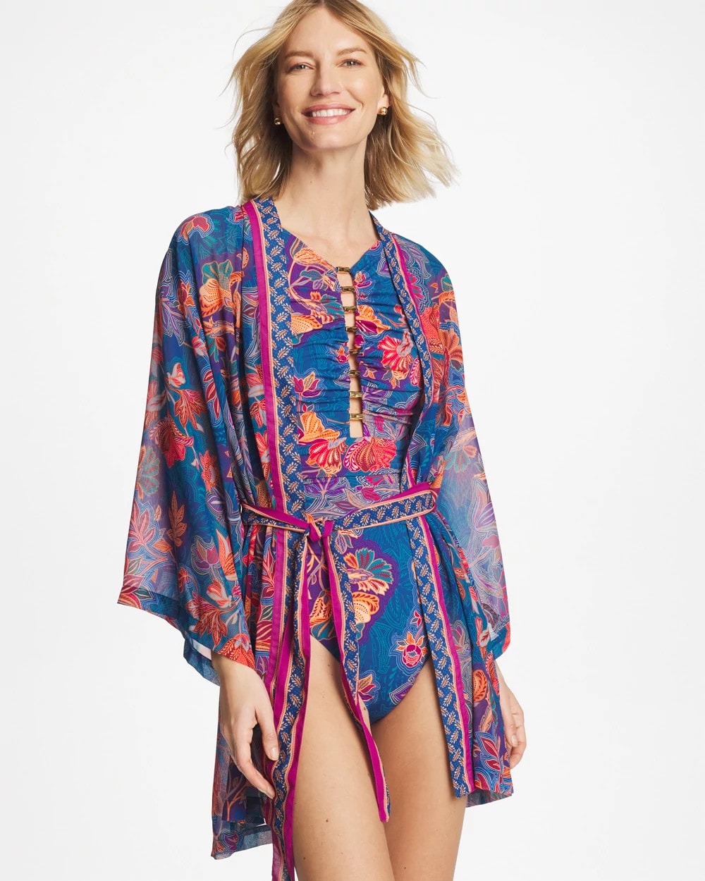 Chico's Classic - Miraclesuit® Decoupage Kimono Multi Print