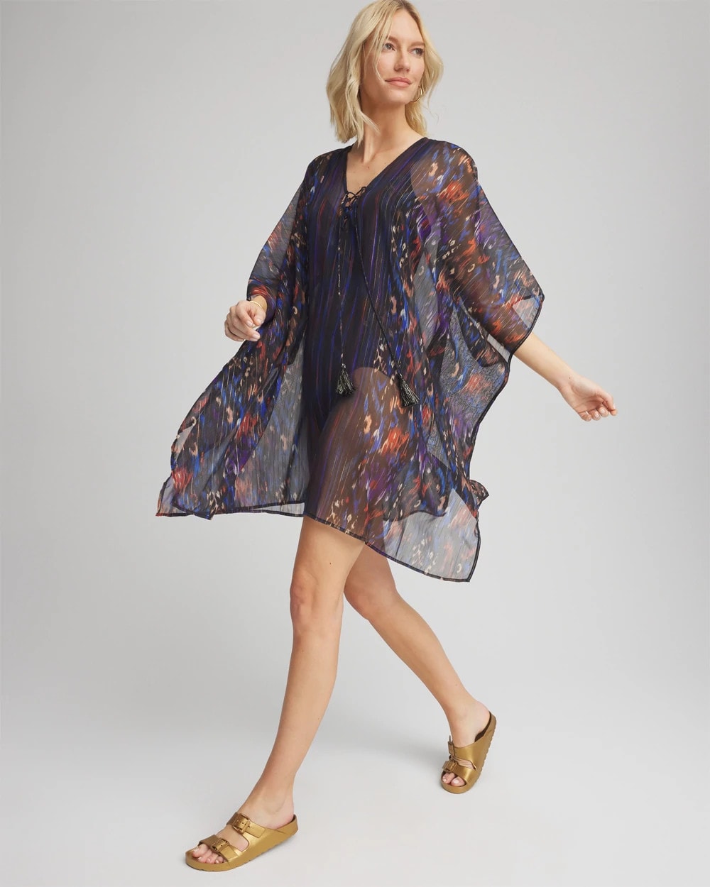 Chico's Exclusive - Miraclesuit® Tapiz Caftan Cover-Up Black/Multi