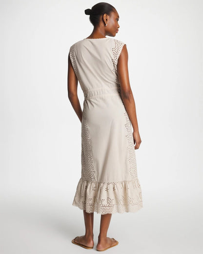 Chico's Customer Favorite - Woven Eyelet Swim Cover-Up Dress Smokey Taupe