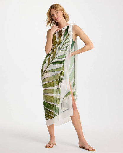Chico's Popular - Gottex Willow Pareo Green Print