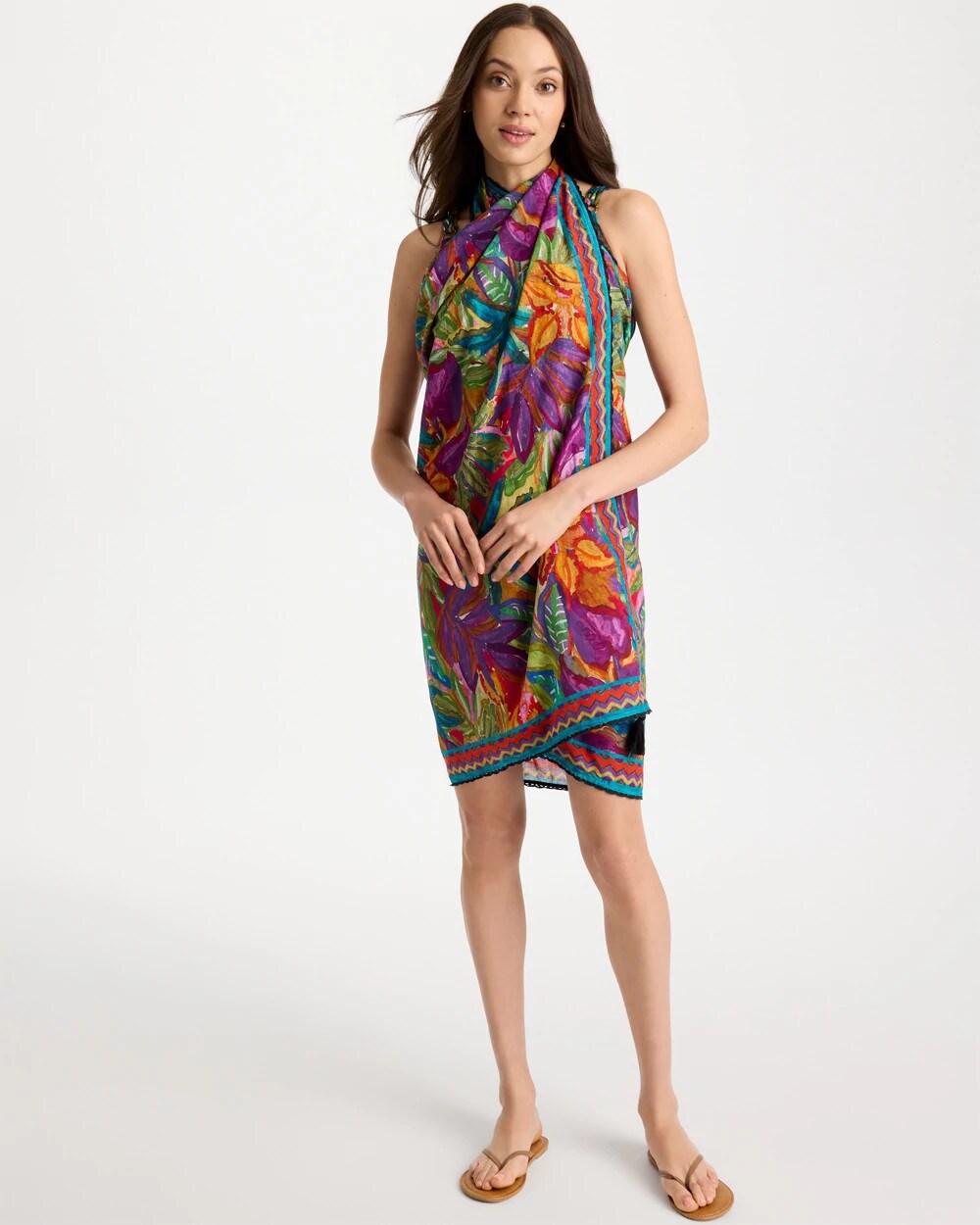 Chico's Best Seller - Magicsuit® Cactus Flower Pareo Multi Print