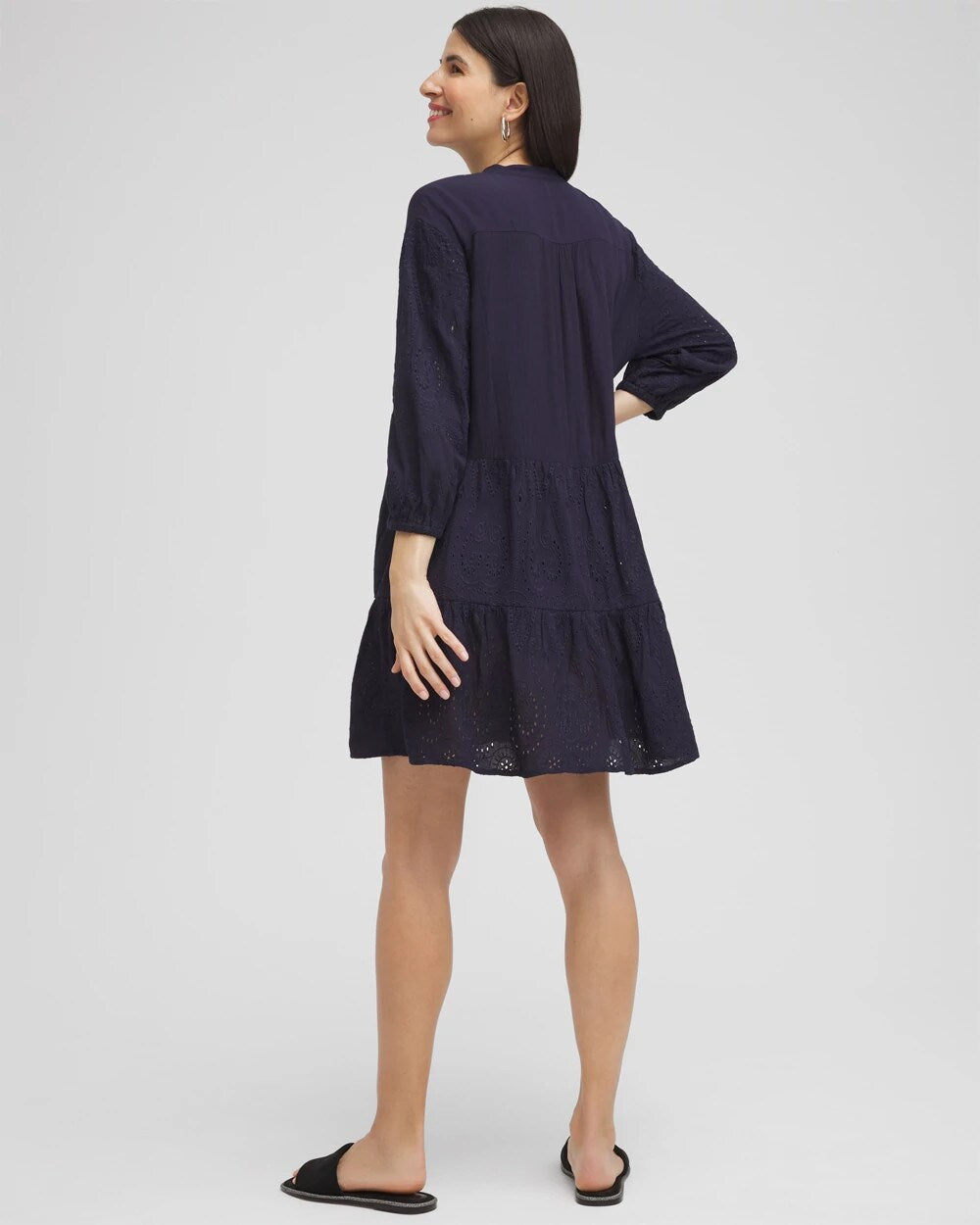 Chico's Hot Sale - Embroidered Eyelet Coverup Classic Navy
