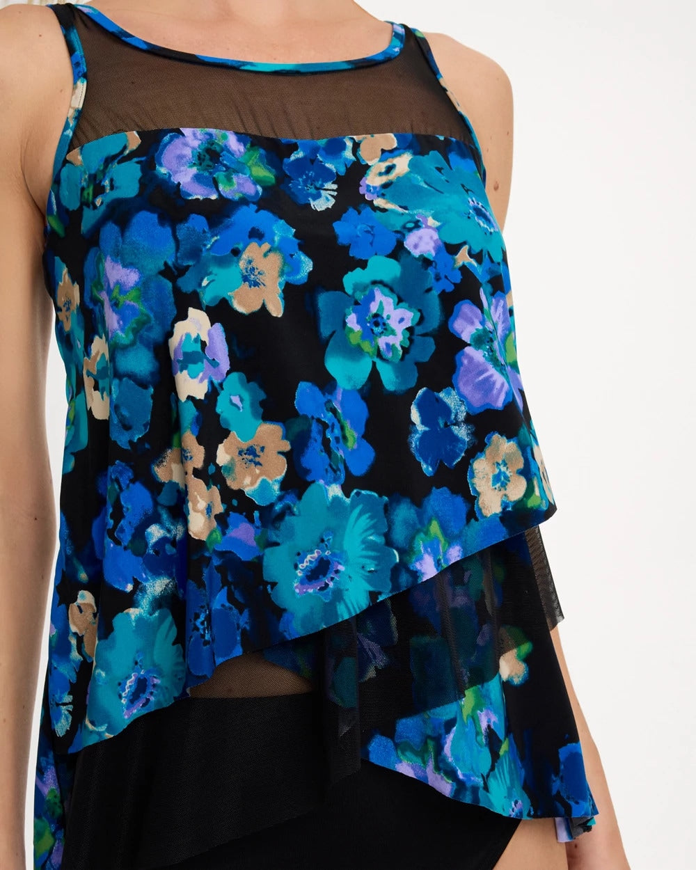 Chico's New - Secret Garden Mirage Tankini Black/Multi