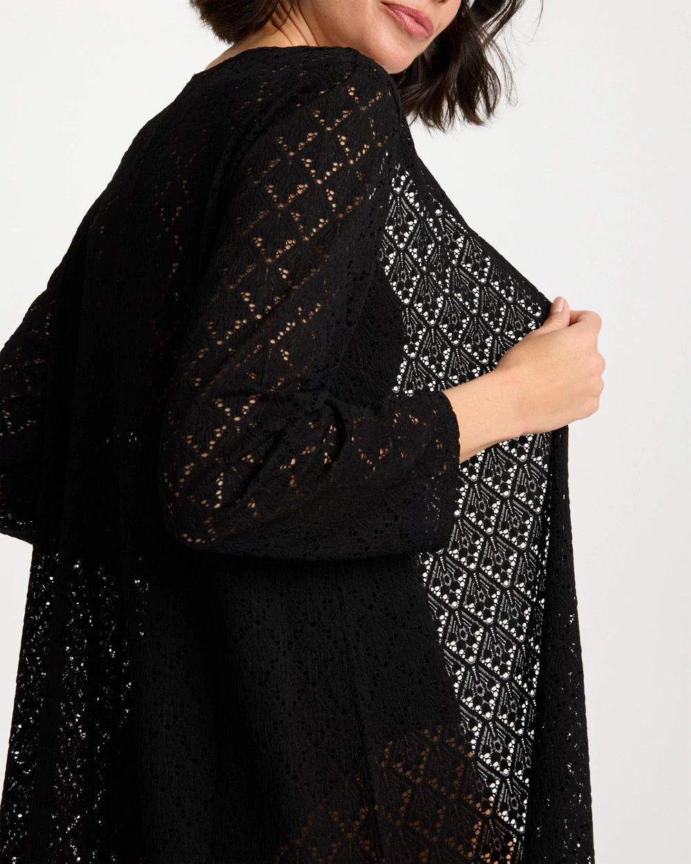Chico's Discount - Long Knit Swim Cover-Up Black