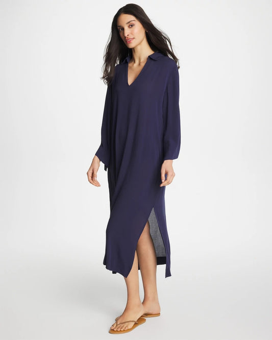 Chico's Popular - Woven Collar Swim Cover-Up Passport Blue