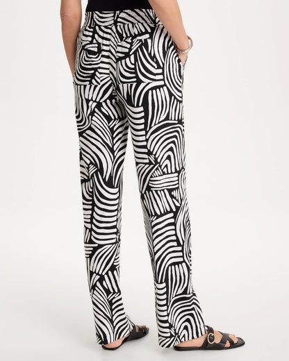 Chico's Best Seller - Geo Pull-On Wide-Leg Linen Pants Alabaster